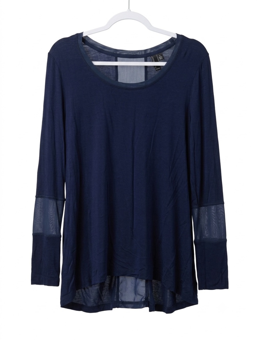 Cynthia Rowley Navy Long-Sleeve Scoop Neck Top